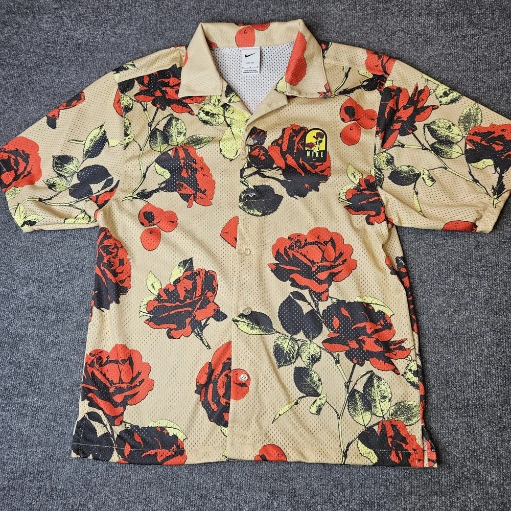 Nike Dri-FIT Mens Rose City Button Up Shirt Size Medium Breathable Mesh
